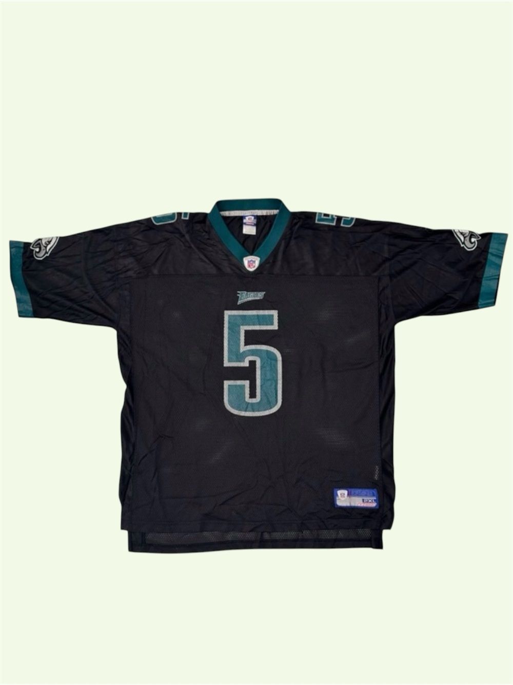 Vintage 90s Y2K Reebok NFL Philadelphia Eagles #5 McNabb Mesh Jersey Black 2XL